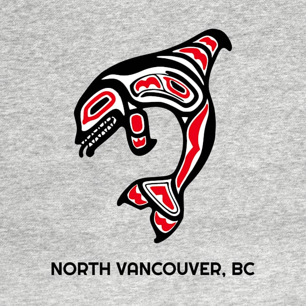 North Vancouver, British Columbia Red Orca Killer Whale Northwest Native Fisherman Tribal Gift by twizzler3b